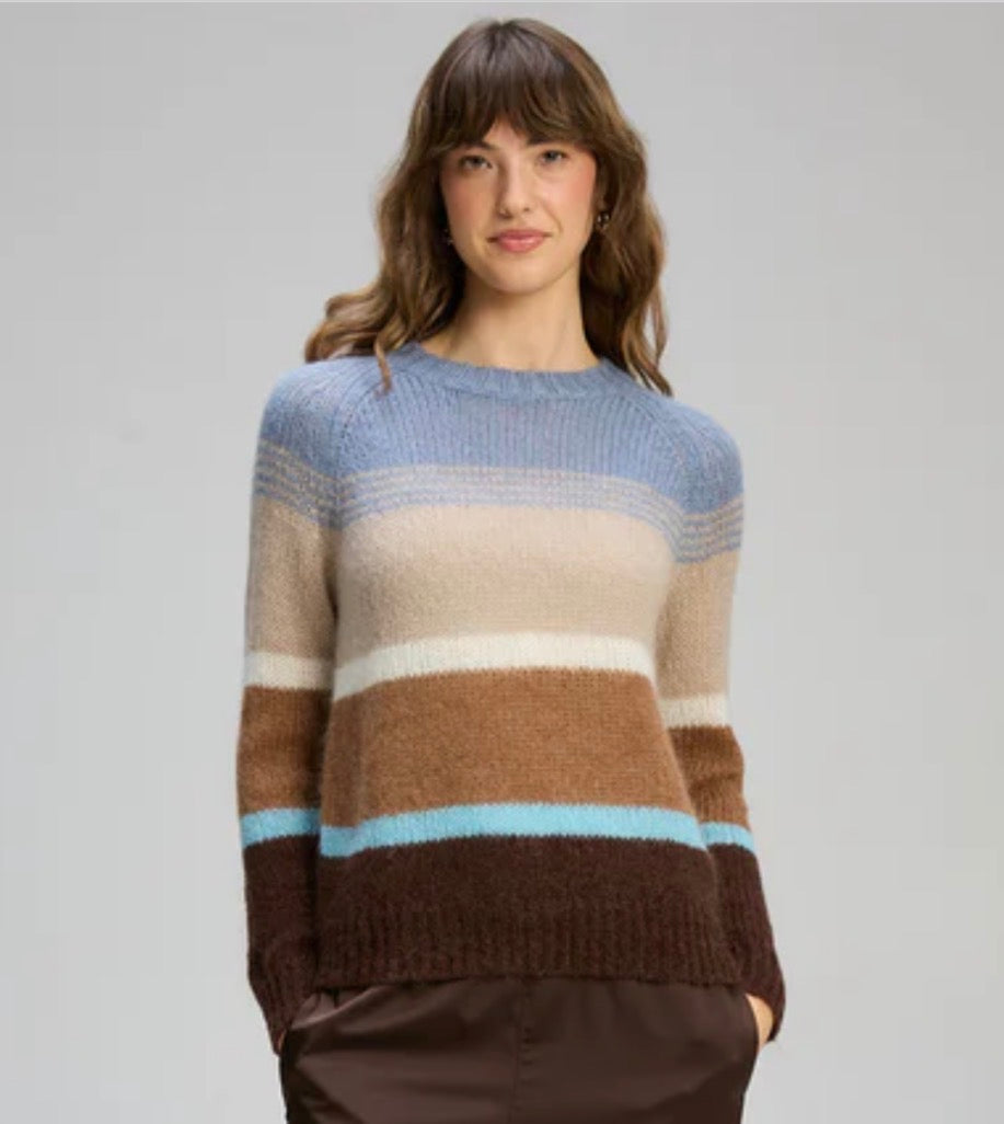 Zaket & Plover - Kid Mohair Lines Crew Jumper - Driftwood - LAST - Size XS