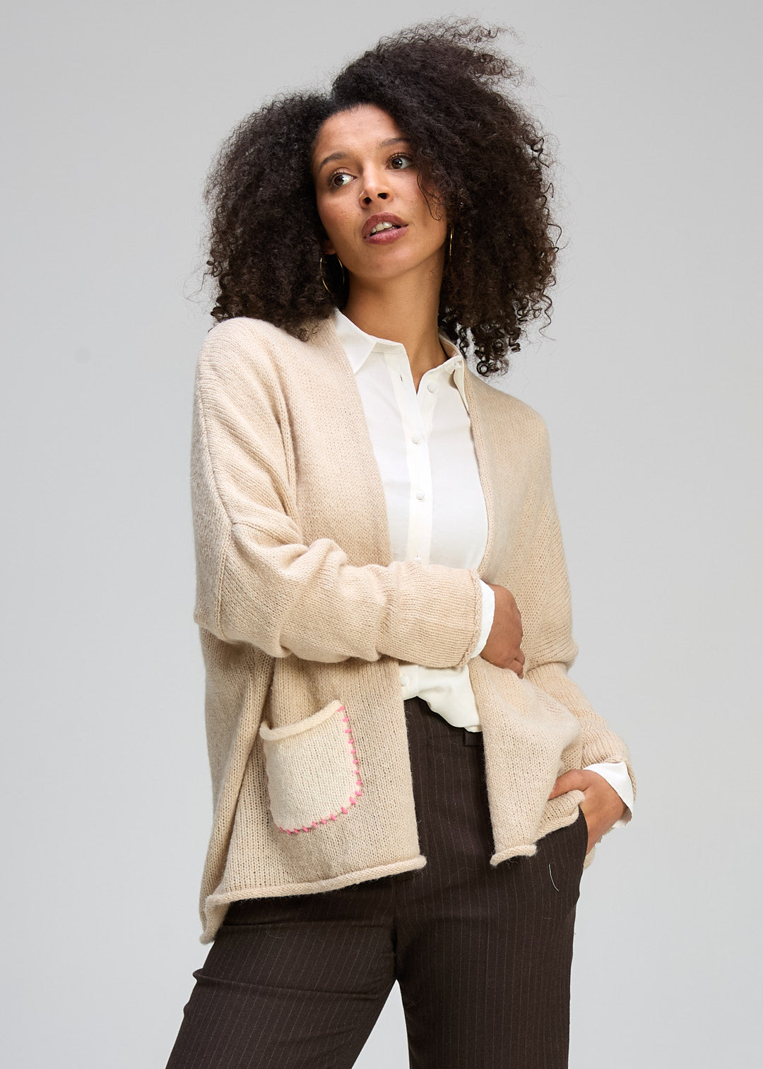 Zaket & Plover - Bloom Back Cardi - Mink