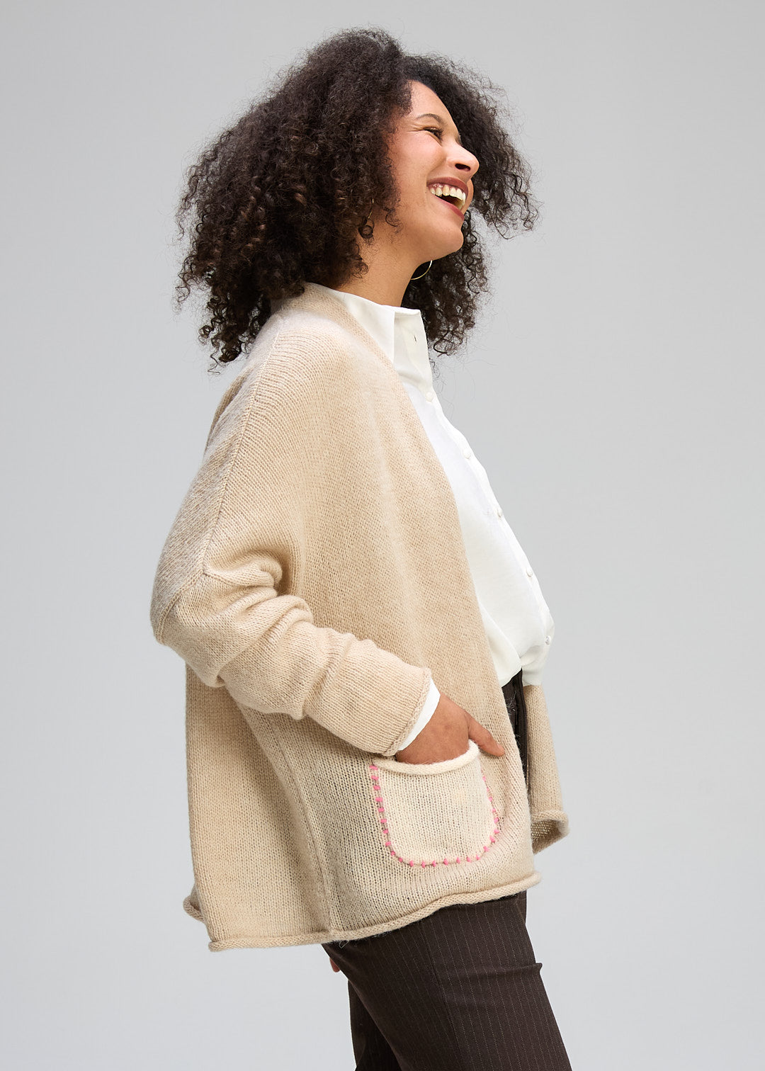 Zaket & Plover - Bloom Back Cardi - Mink