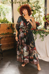 ‘Flight of Fancy Bohéme’ Long Maxi Print Bohemian Bamboo Slip Dress - Hummingbirds