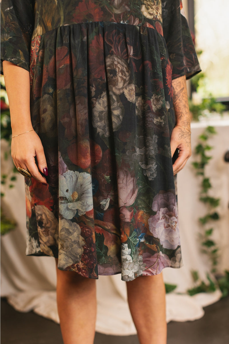 ‘ Flight of Fancy’ Artist Tunic Dress with Pockets & Hummingbirds