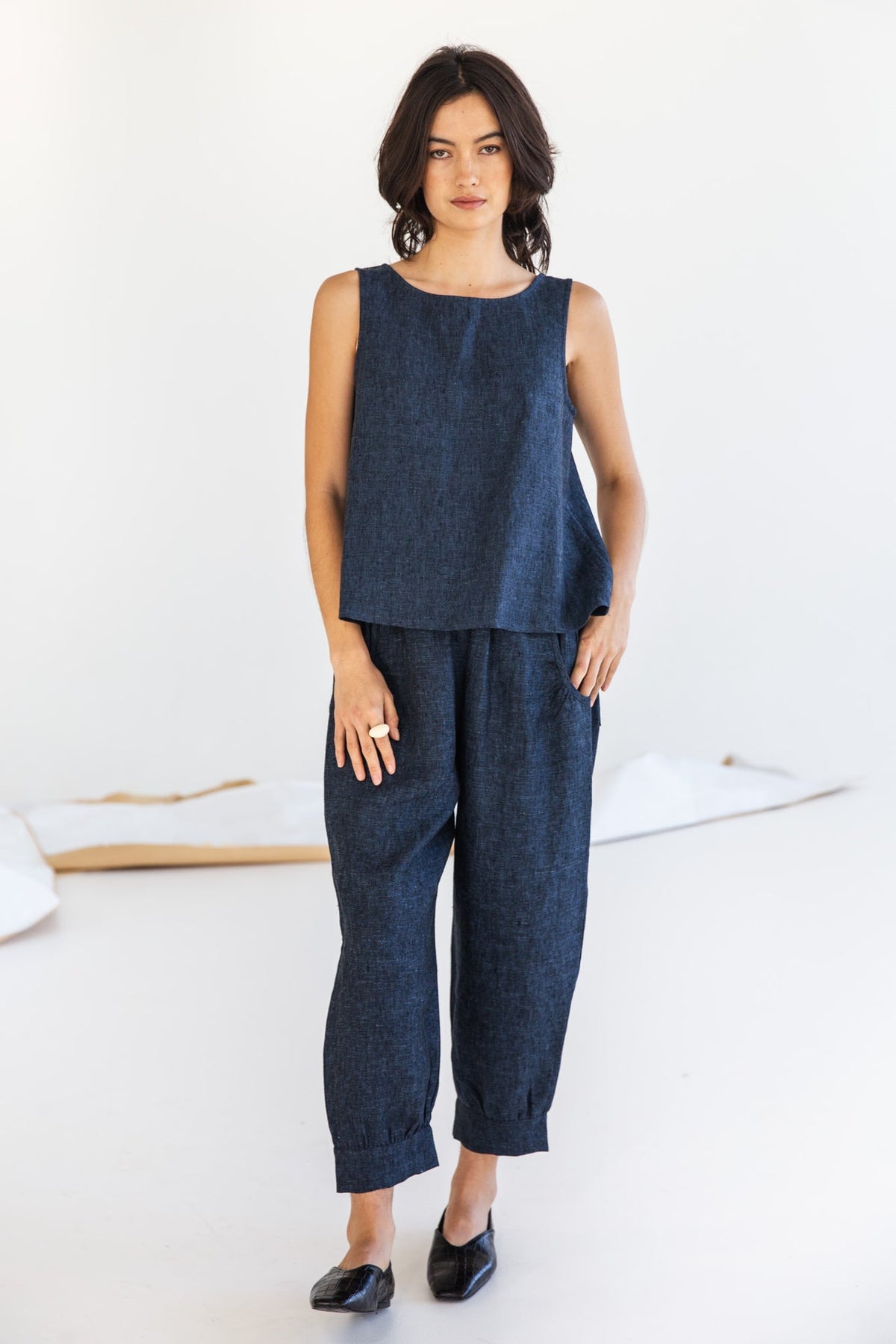 Eva’s Sunday - Tabitha - Linen Pant - Navy