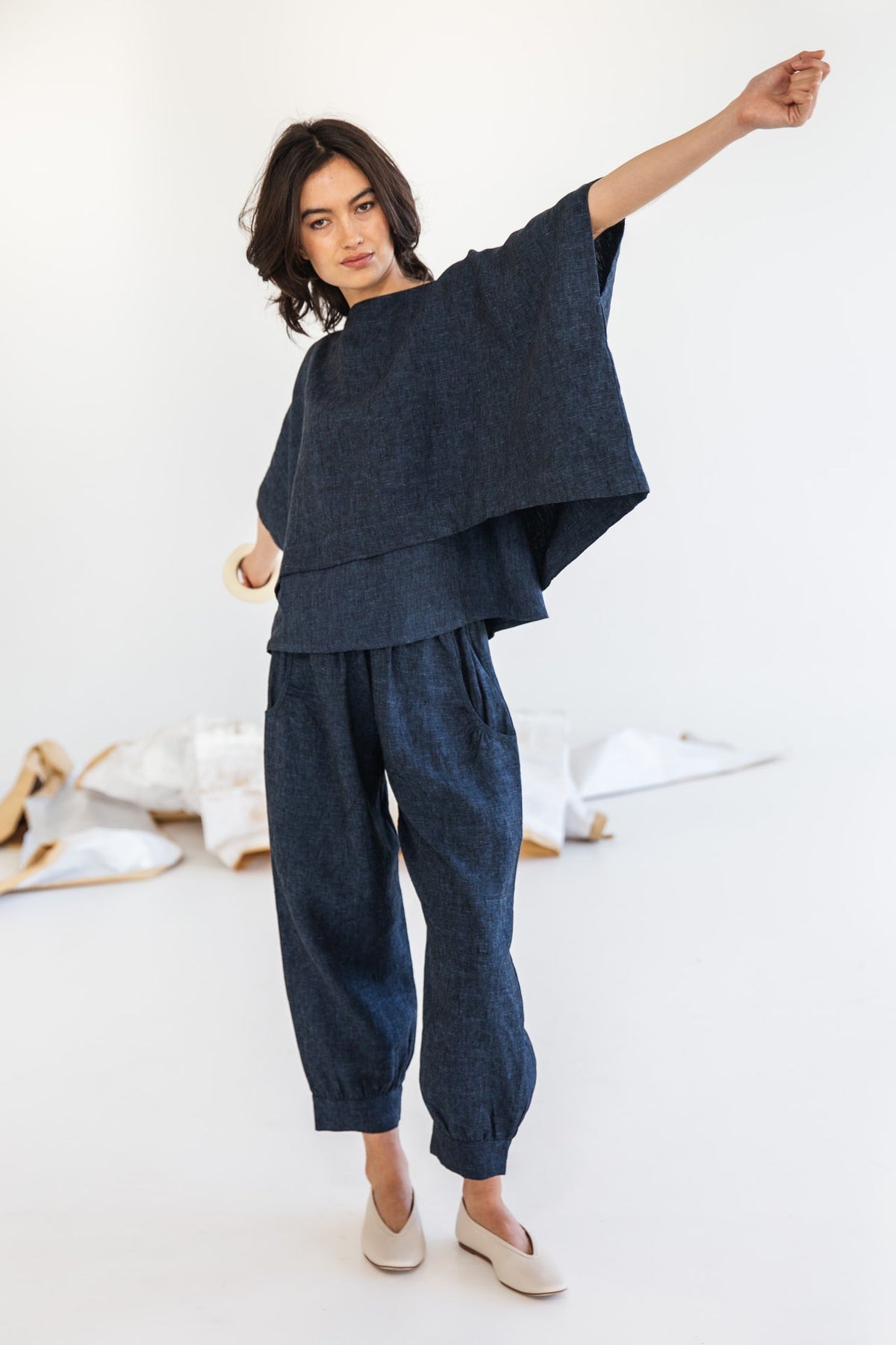 Eva’s Sunday - Tabitha - Linen Pant - Navy