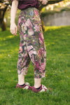 ‘Make A Wish’ Linen Bamboo Cropped Boho Artist Pant w/ Wishbone Dandelion