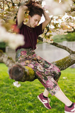 ‘Make A Wish’ Linen Bamboo Cropped Boho Artist Pant w/ Wishbone Dandelion