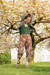 ‘Make A Wish’ Linen Bamboo Cropped Boho Artist Pant w/ Wishbone Dandelion