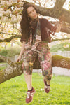 ‘Make A Wish’ Linen Bamboo Cropped Boho Artist Pant w/ Wishbone Dandelion