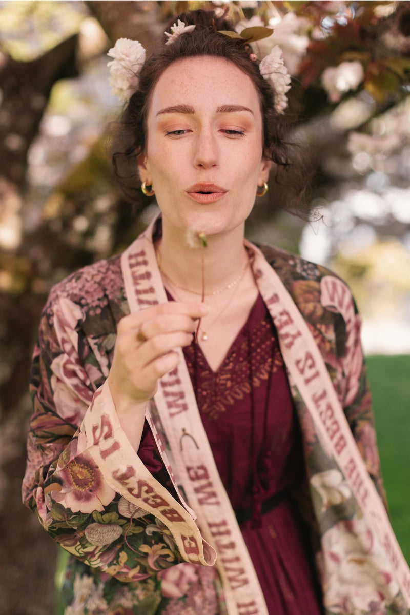 ‘Make A Wish’ Pixie Duster Cropped Kimono W Wishbone Dandelion