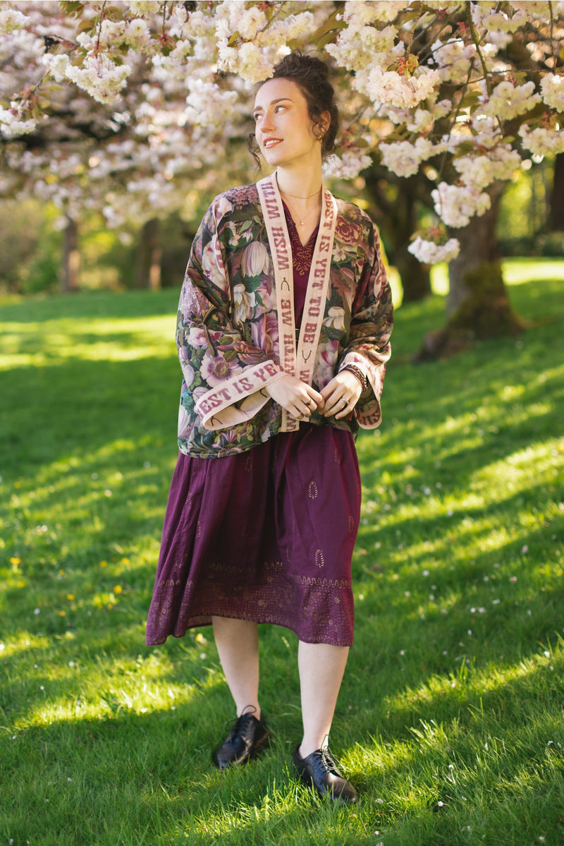 ‘Make A Wish’ Pixie Duster Cropped Kimono W Wishbone Dandelion