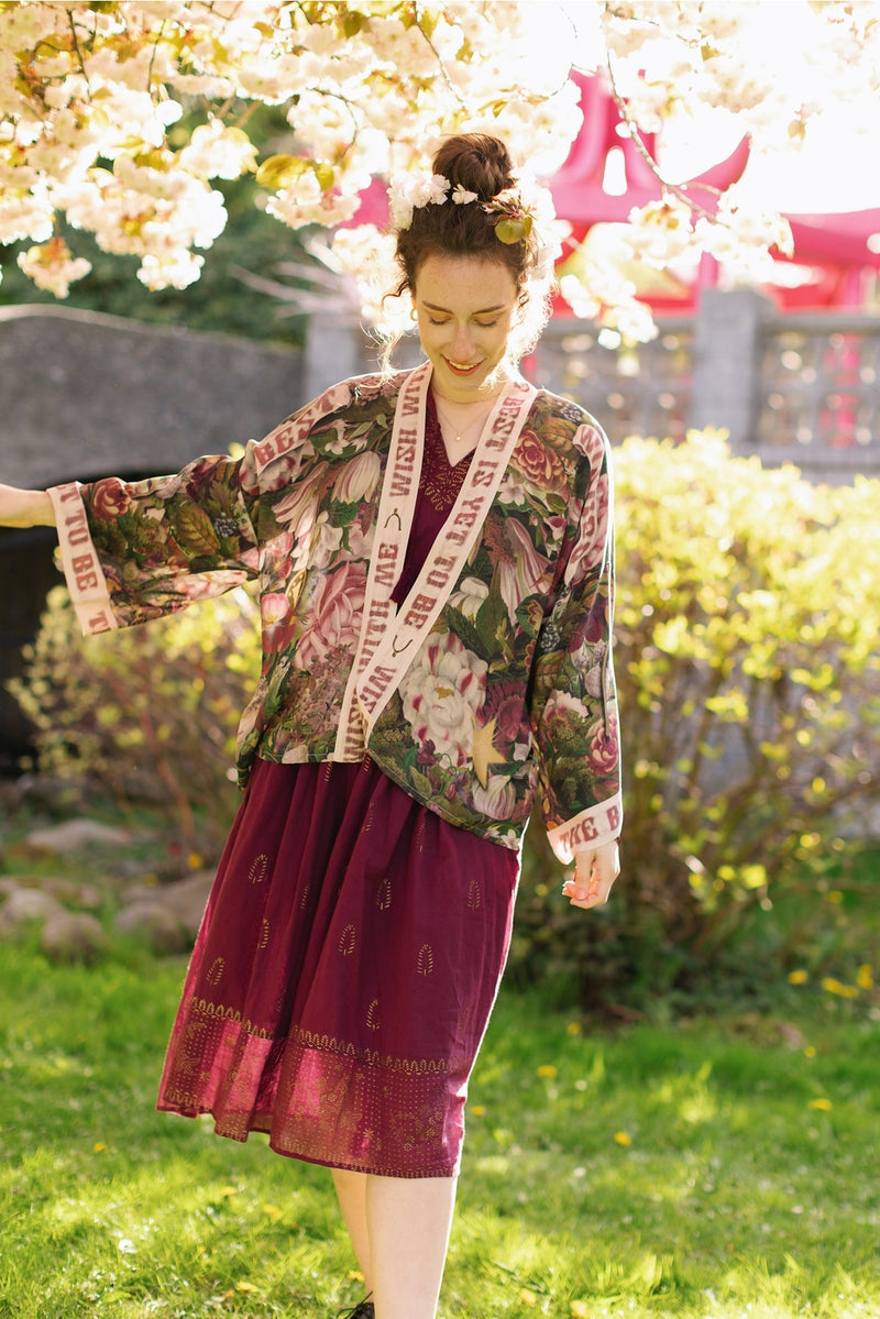 ‘Make A Wish’ Pixie Duster Cropped Kimono W Wishbone Dandelion