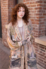 ‘Friendship Love & Truth’ Vintage Wash Duster Kimono Coat Robe