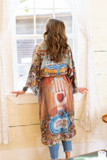 ‘Love Language Opera’ Duster Kimono Coat Robe - Faith, Hope