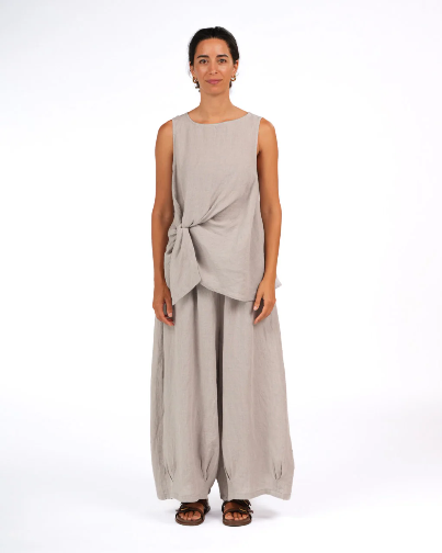 Montaigne - Coco - Front Tie Up Linen Top in Houndstooth - Various Colours