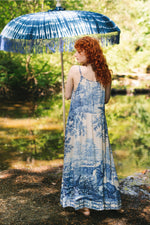 ‘Let the Light in Bohéme’ Print Bohemian Bamboo Slip Dress - Delft Print