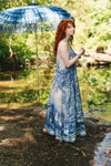 ‘Let the Light in Bohéme’ Print Bohemian Bamboo Slip Dress - Delft Print