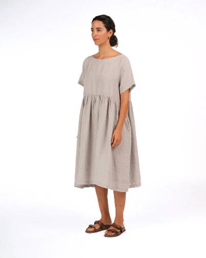 Montaigne - Juni - French Linen Summer Staple Dress - Houndstooth