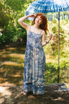 ‘Let the Light in Bohéme’ Print Bohemian Bamboo Slip Dress - Delft Print