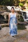 ‘Let the Light in Bohéme’ Print Bohemian Bamboo Slip Dress - Delft Print