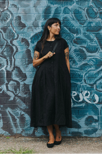 Montaigne - Sorrento - Button-Through French Linen V-Neck Dress - Various Colours