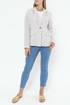 Jump Linen Core Y/D Striped Blazer - Stone