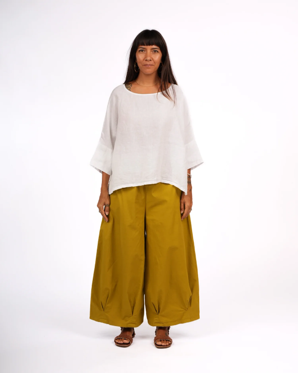 Montaigne ‘Caroline’ Wide Leg Gathered Poplin Cotton Pants - Various Colours