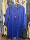 Blueberry Italia Oversized Shirt Dress - Royal Blue