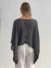 Rustic ‘Alice’ Fringed Poncho Top - Black & White Wovens