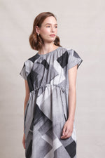 NERIS ‘Drawn To You’ Dress In Sphere Printed Linen - Grey