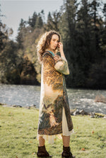 ‘Awakening Opera’ Duster Bamboo Kimono Robe With Landscape