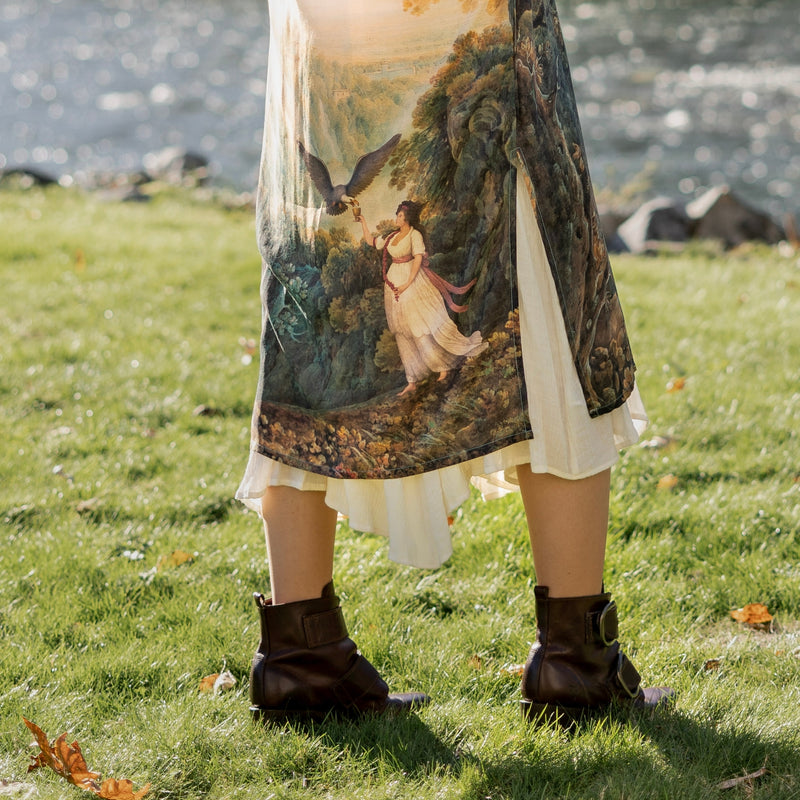 ‘Awakening Opera’ Duster Bamboo Kimono Robe With Landscape