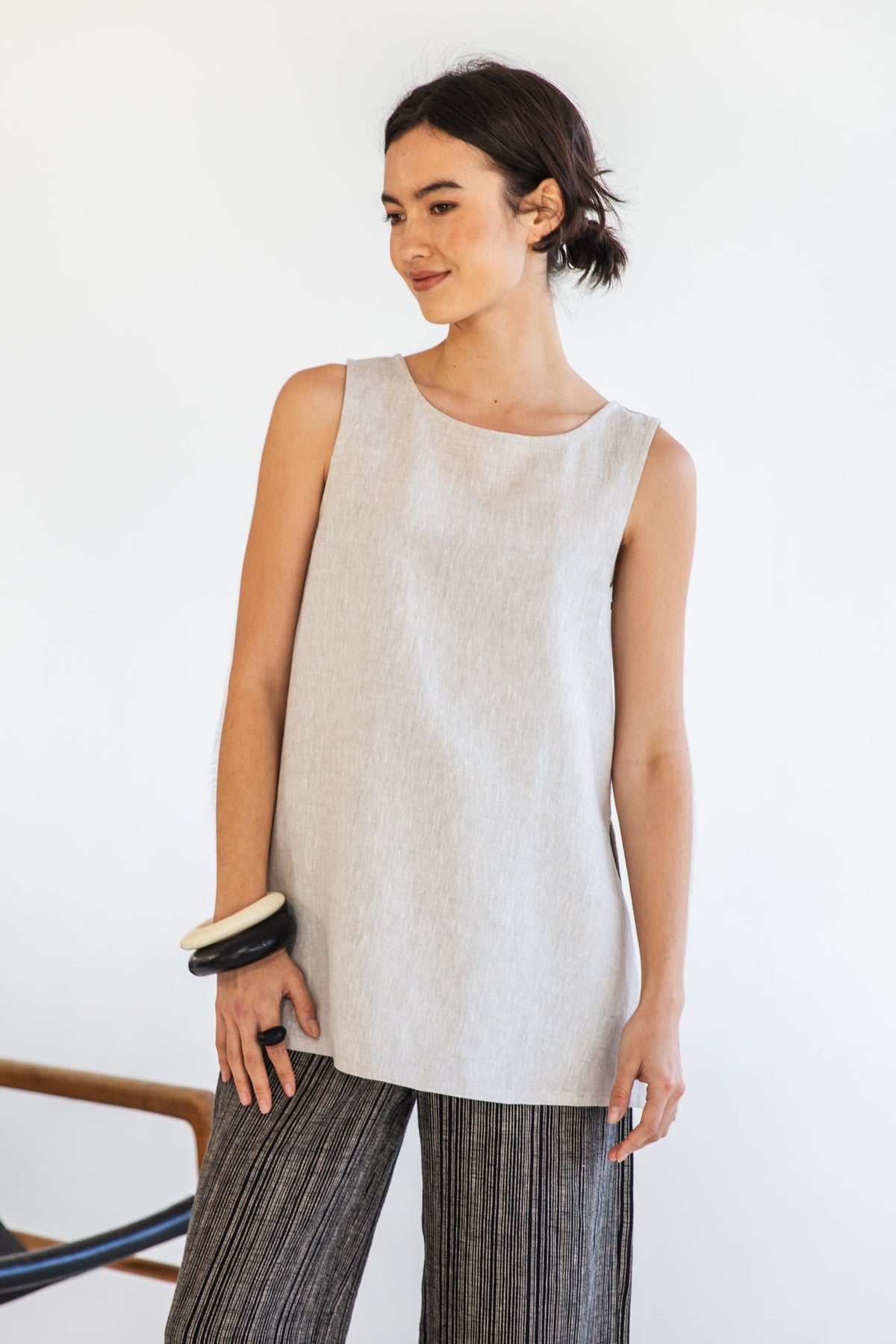 Eva’s Sunday - Asher Linen Singlet - Neutral - LAST - Size S