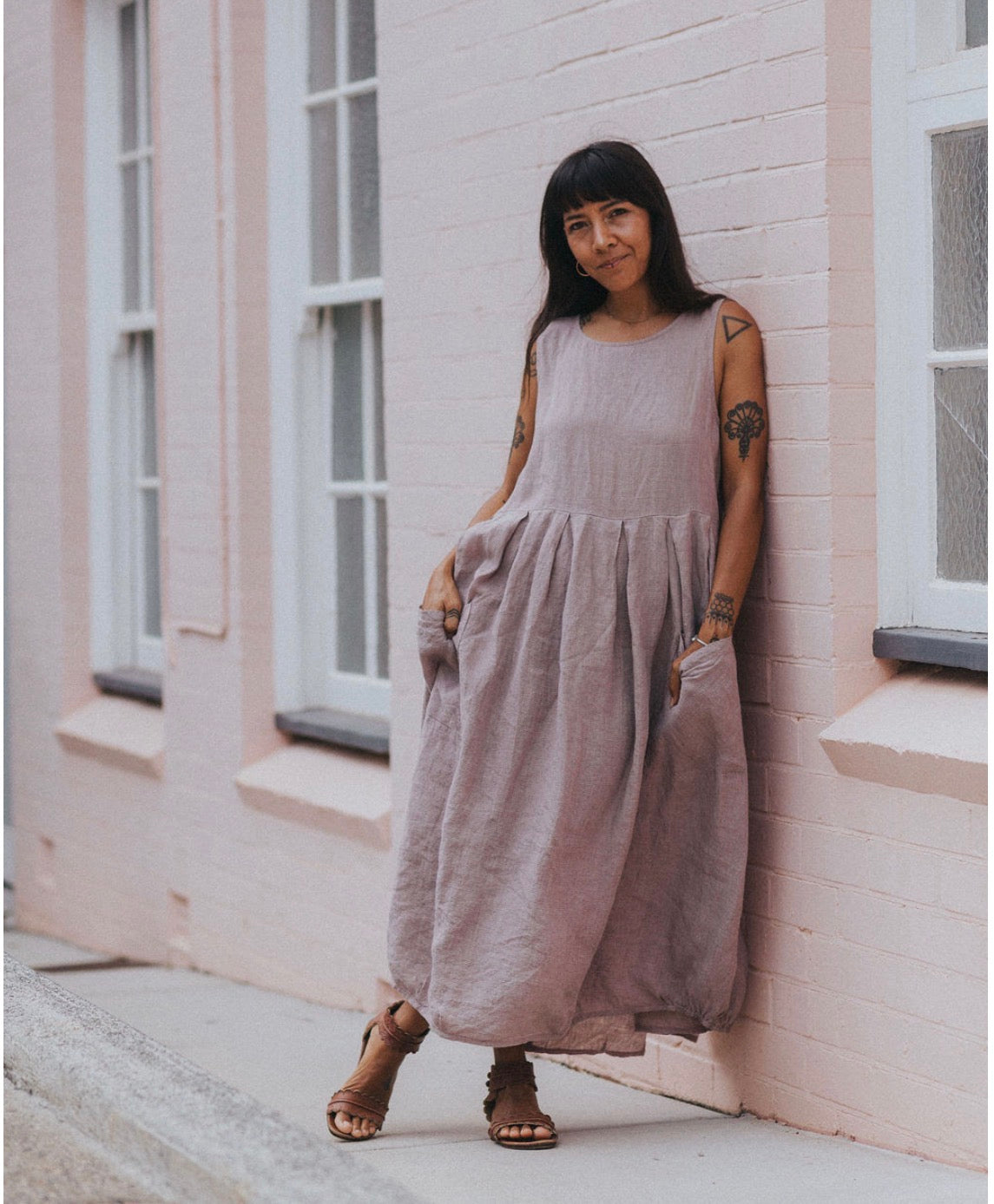 Montaigne - Sartene - French Linen Dress in Houndstooth - Various Colours