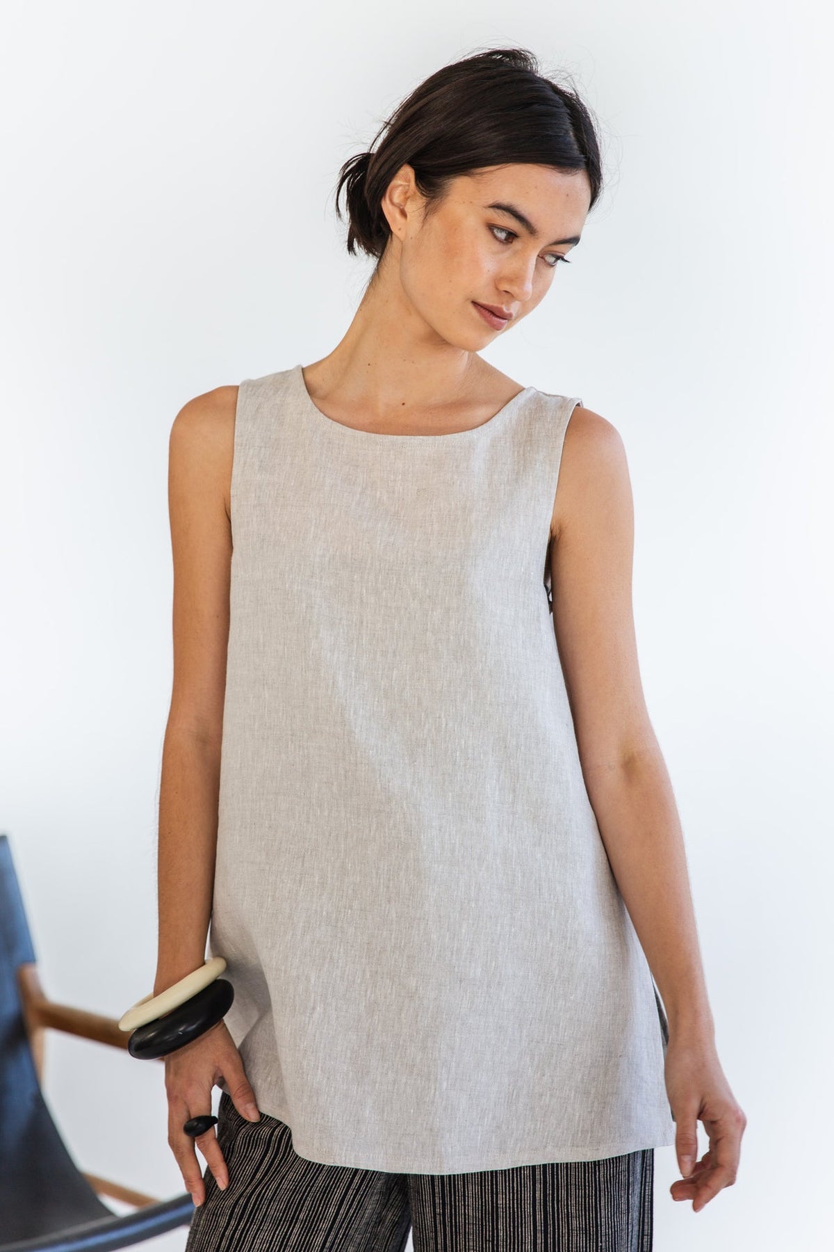 Eva’s Sunday - Asher Linen Singlet - Neutral