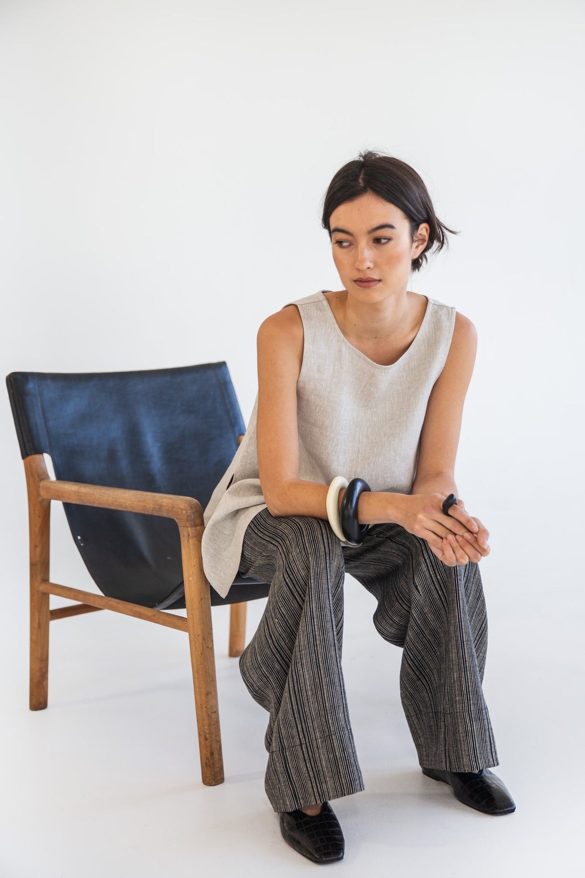 Eva’s Sunday - Asher Linen Singlet - Neutral