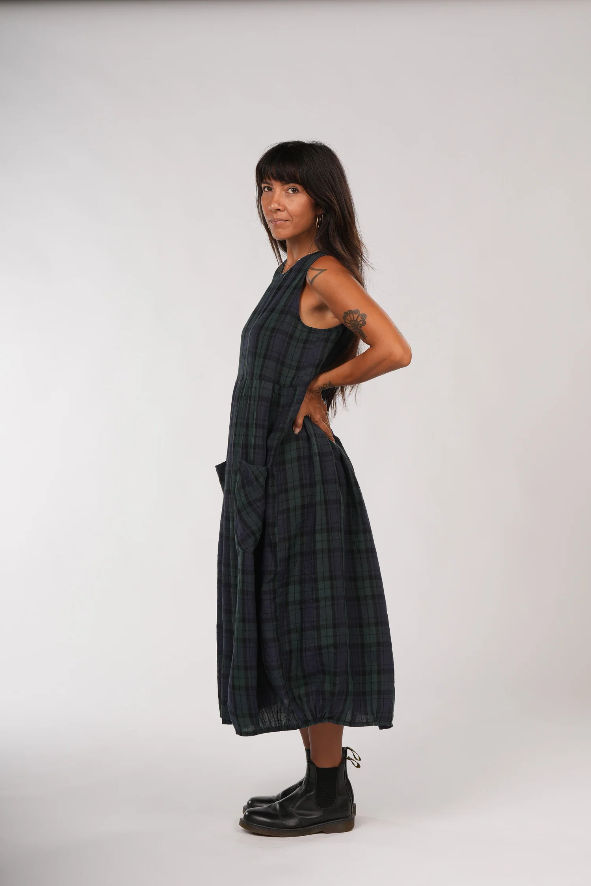 Montaigne ‘Sartene’ Winter Weight Tartan French Linen Dress