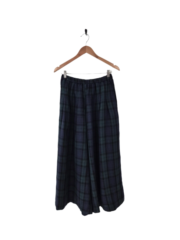 Montaigne ‘Freya’ French Winter Weight Linen Pants - Blue Tartan