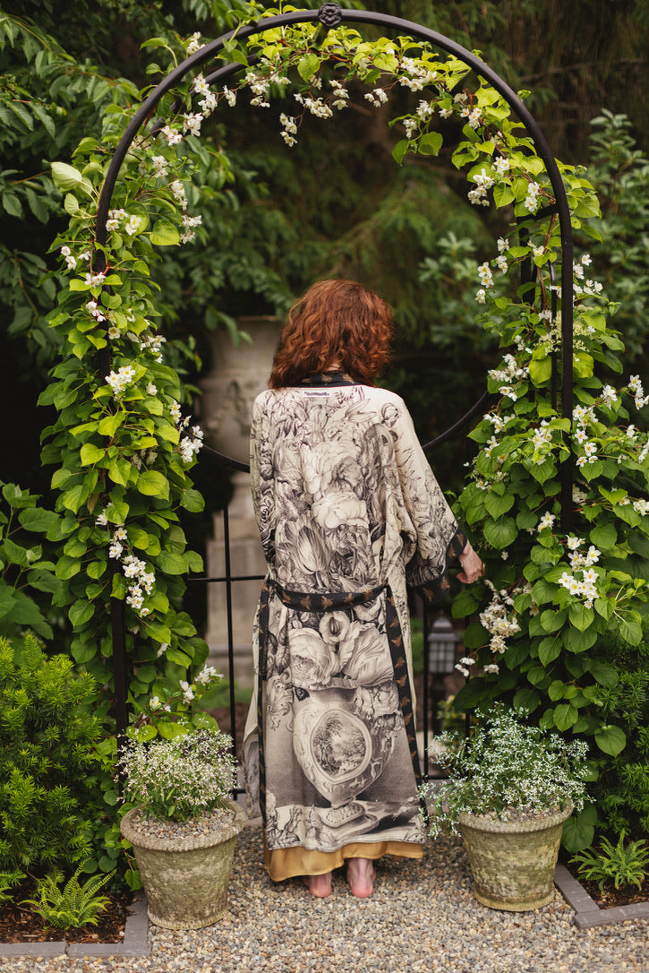 Market Of Stars - Honey & the Moon Opera Duster Kimono Robe - Florals & Bees