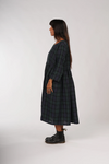 Montaigne ‘Journee’ Heavy Weight French Linen Dress - Blue Tartan