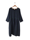 Montaigne ‘Journee’ Heavy Weight French Linen Dress - Blue Tartan