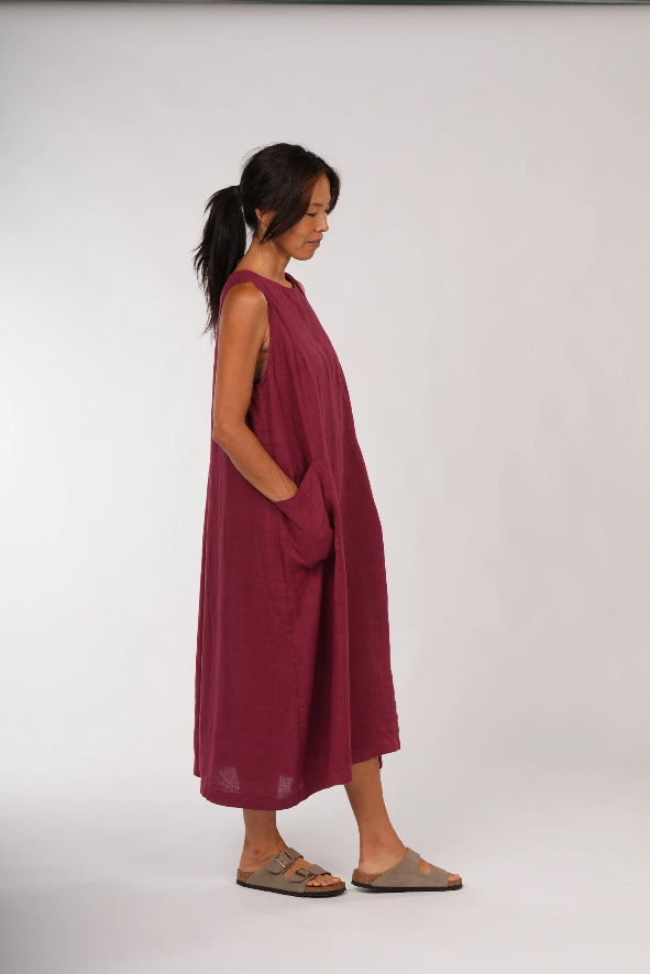 Montaigne ‘Remy’ Italian Linen Dress With Deep Front Pockets - Various Colours