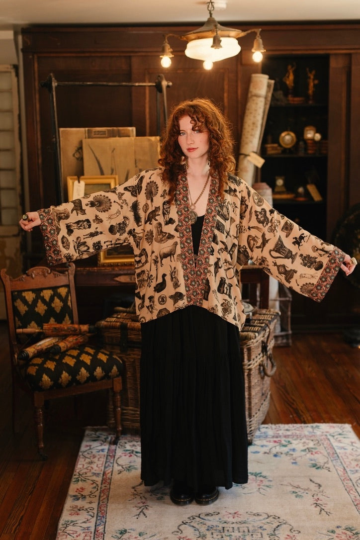 Market Of Stars - Curiosities - Pixie Duster Crop Kimono - Whimsical Print