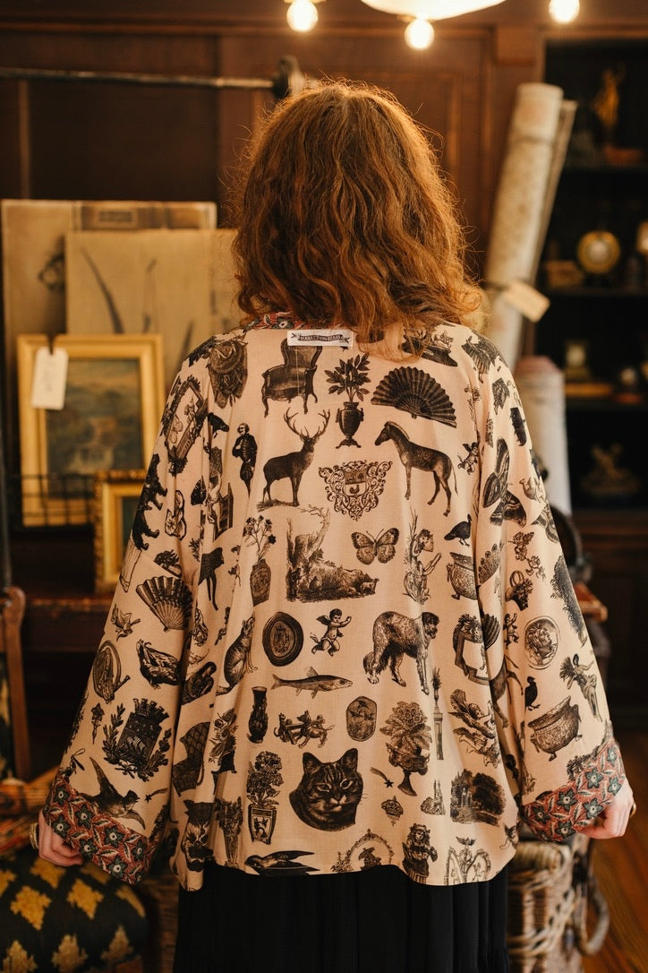 Market Of Stars - Curiosities - Pixie Duster Crop Kimono - Whimsical Print