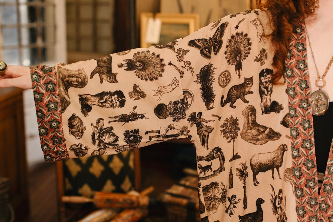 Market Of Stars - Curiosities - Pixie Duster Crop Kimono - Whimsical Print