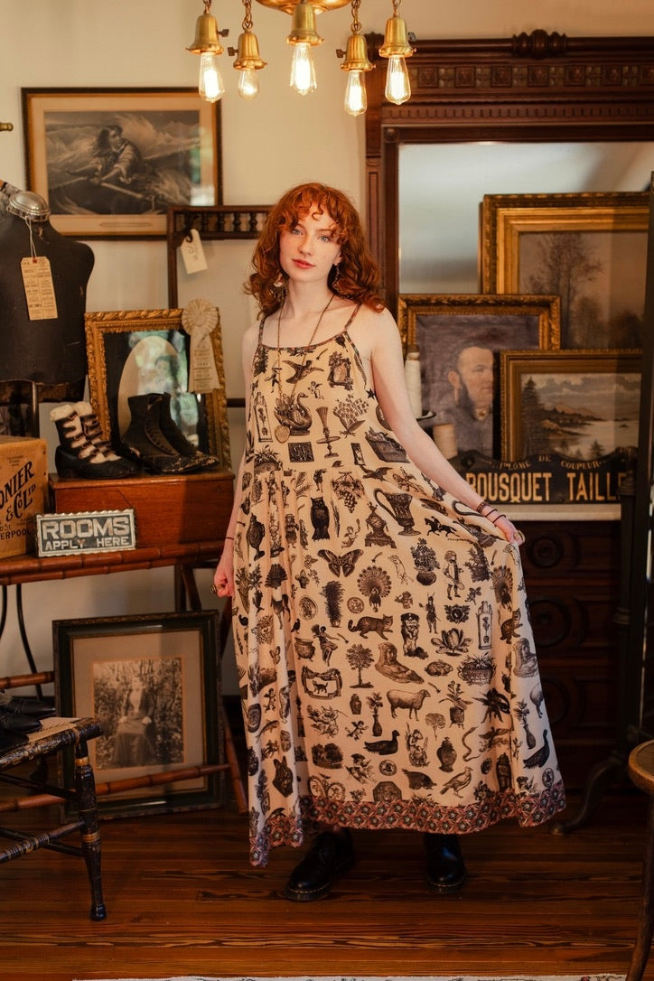 Market Of Stars - Curiosities - Bohéme Maxi Slip Dress - Whimsical Print