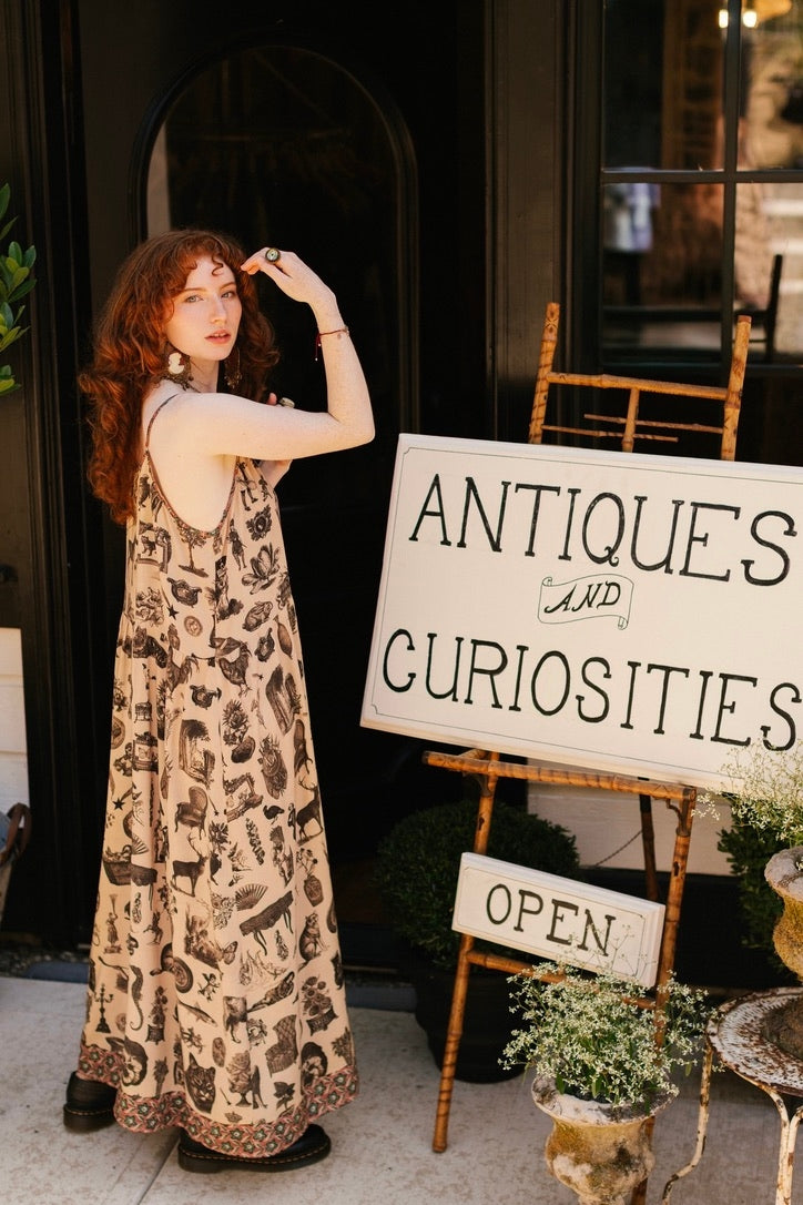 Market Of Stars - Curiosities - Bohéme Maxi Slip Dress - Whimsical Print