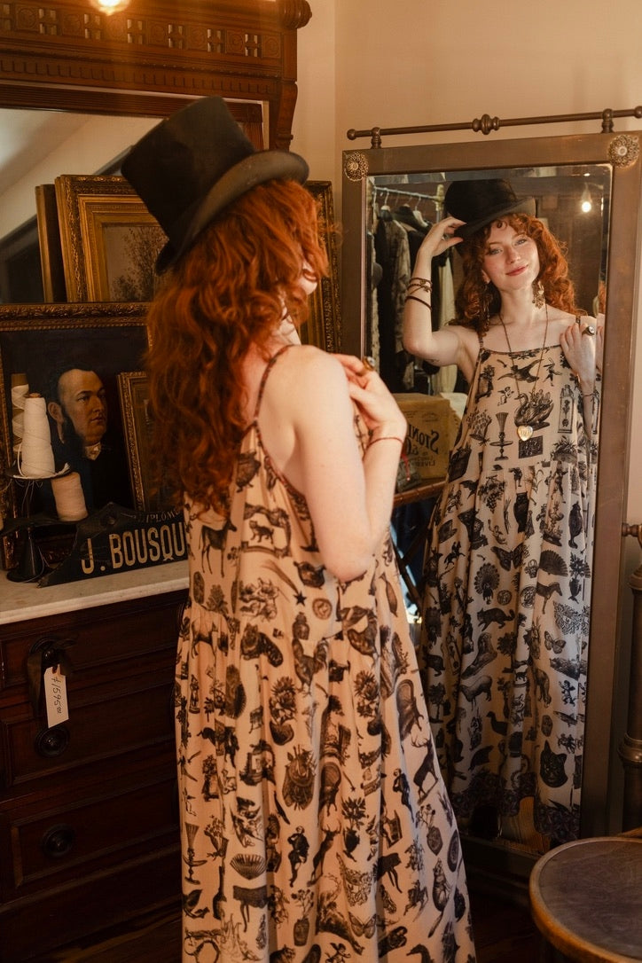 Market Of Stars - Curiosities - Bohéme Maxi Slip Dress - Whimsical Print