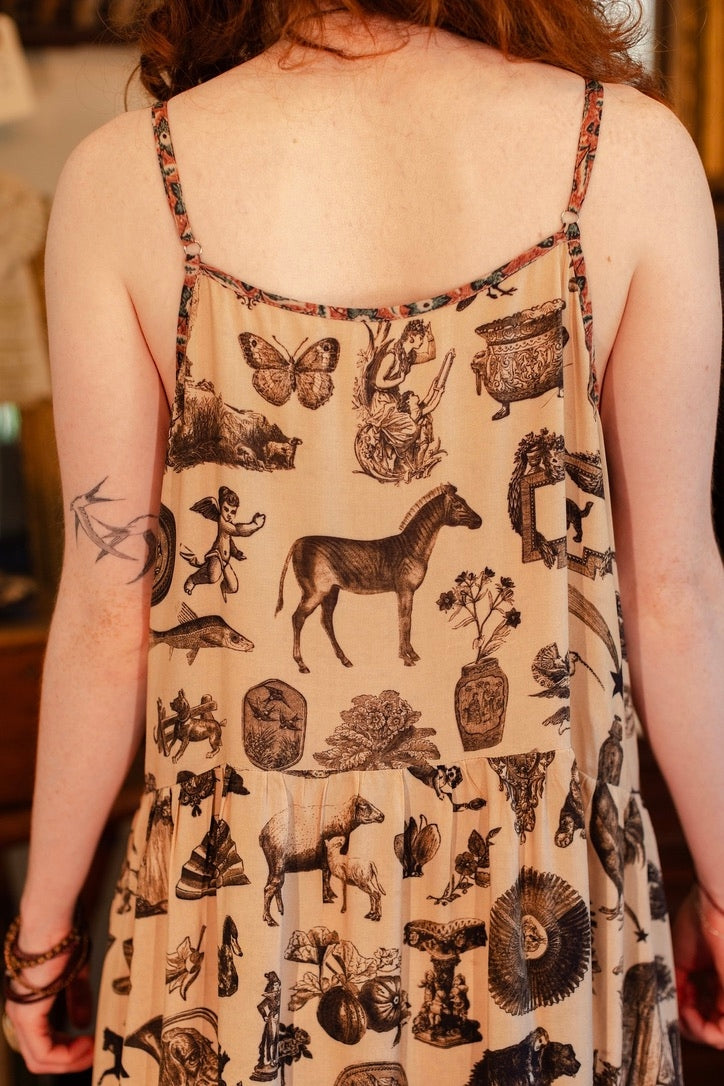 Market Of Stars - Curiosities - Bohéme Maxi Slip Dress - Whimsical Print