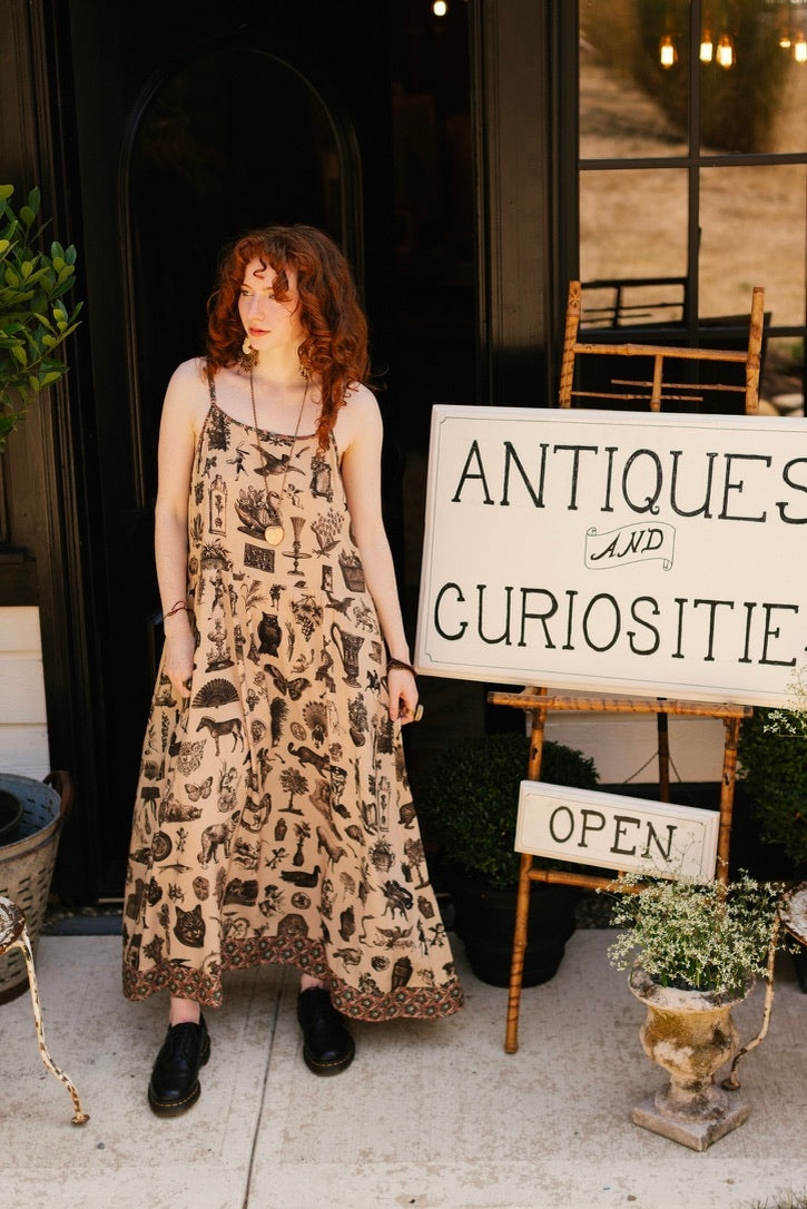 Market Of Stars - Curiosities - Bohéme Maxi Slip Dress - Whimsical Print