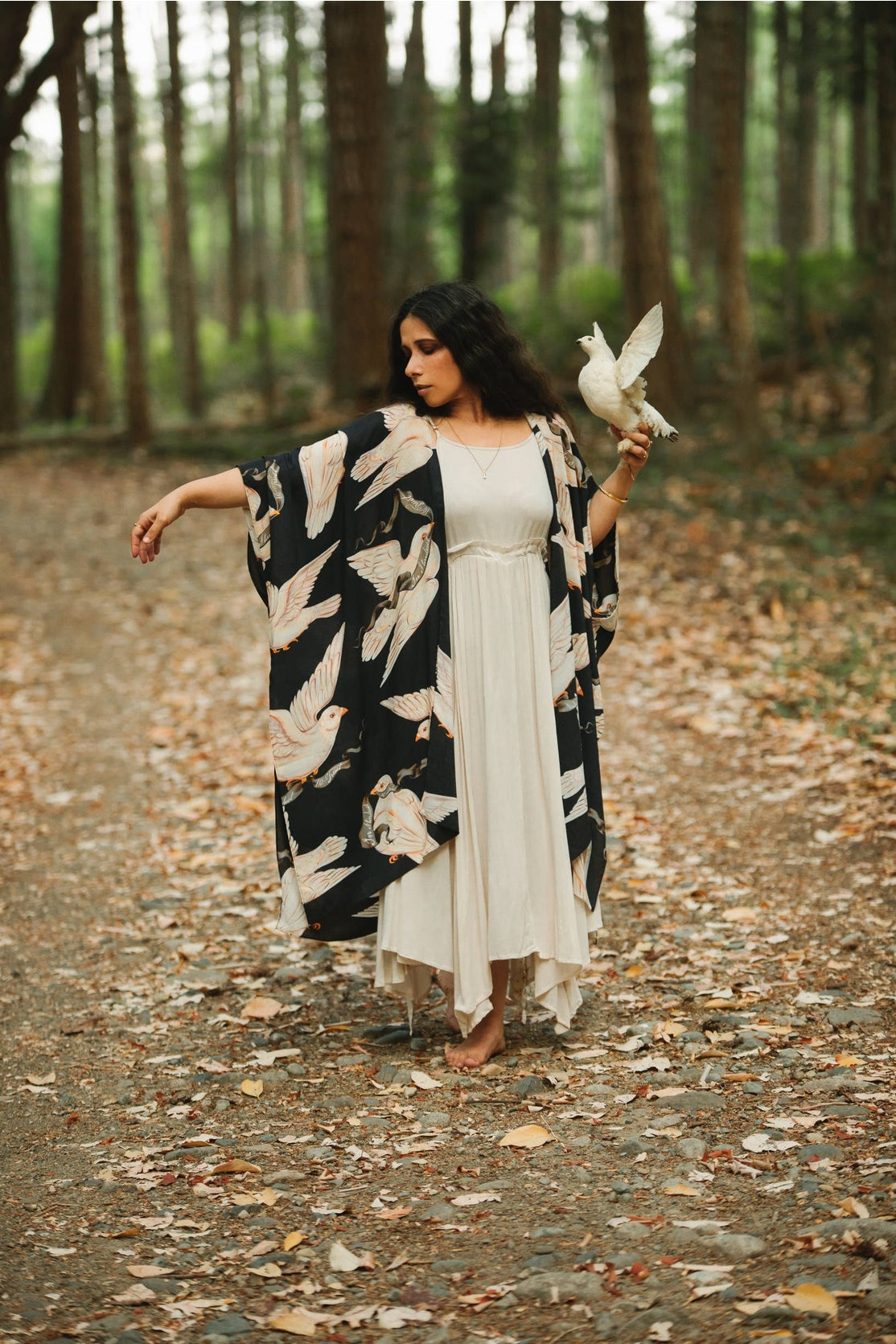 Market Of Stars - Midnight Doves - Bohemian Goddess Starduster Kimono - Message