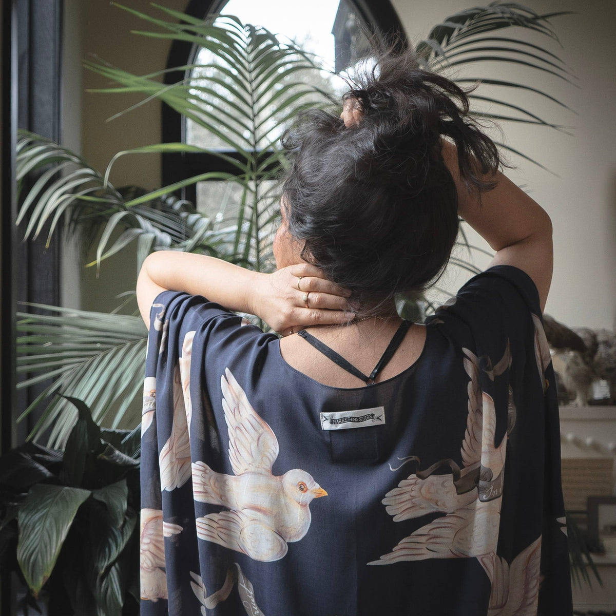 Market Of Stars - Midnight Doves - Bohemian Goddess Starduster Kimono - Message